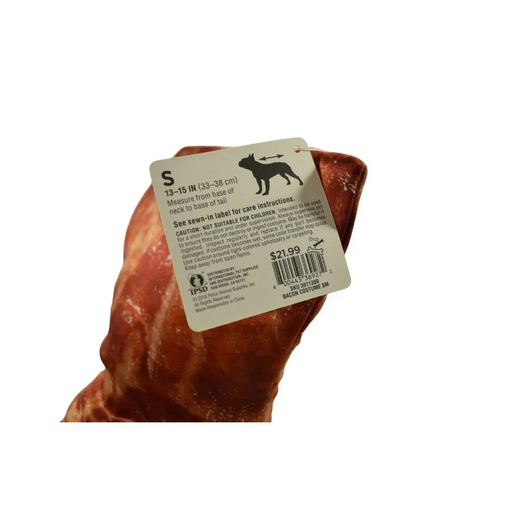 Bootique Pet Costume -Bacon for More - You're Bacon Me Crazy - S - Small